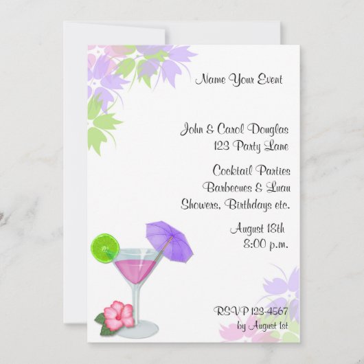 Cocktail Invitation Kaart (Voorkant)