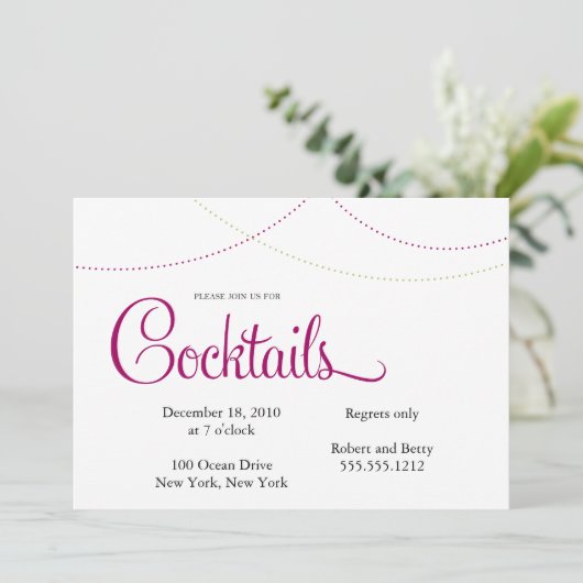 Cocktail Invitation Kaart (Staand voorkant)