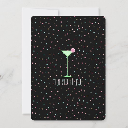 Cocktail Invitations, Confetti and Martini's Kaart (Achterkant)