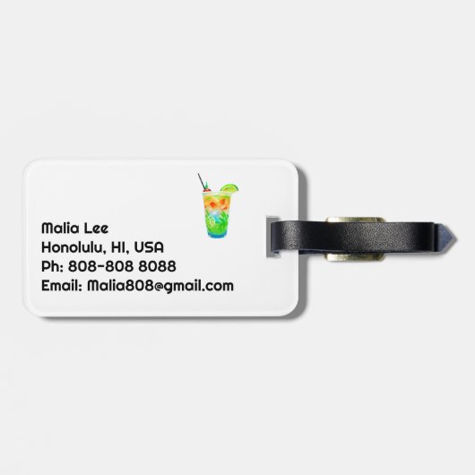 cocktail juichen bagagelabel (Achterkant horizontaal)