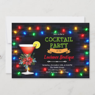 Cocktail kerst uitnodiging