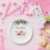 Cocktail kerstfeest papieren bordje (Feest)