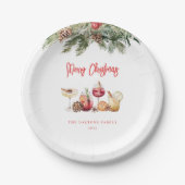 Cocktail kerstfeest papieren bordje (Voorkant)