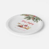 Cocktail kerstfeest papieren bordje (Gekanteld)