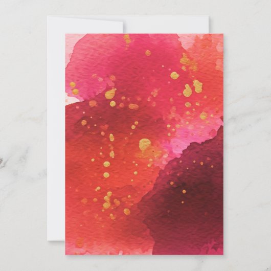 Cocktail Kerstfeest Poinsettia Rode Waterverf Kaart (Achterkant)