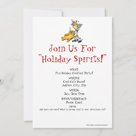 Cocktail Kittens Holiday Party Uitnodiging (Achterkant)
