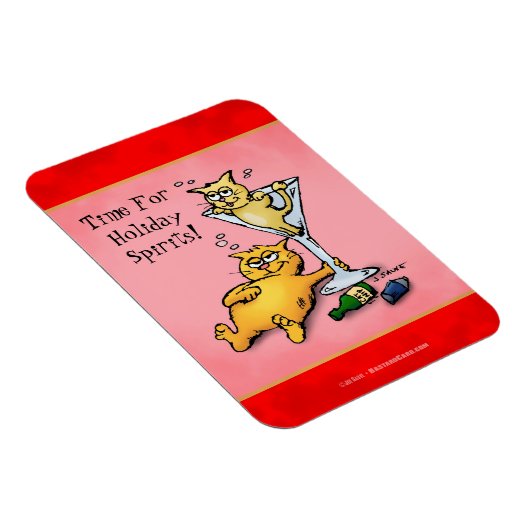 Cocktail Kittens Holiday Spirits Cartoon Magneet (Rechterzijde)