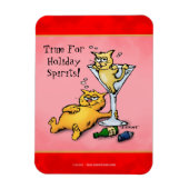 Cocktail Kittens Holiday Spirits Cartoon Magneet (Verticaal)