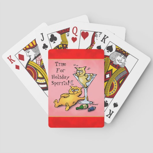 Cocktail Kittens Kerstgeest Pokerkaarten (Achterkant)