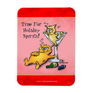 Cocktail Kittens Vakantie Geest Cartoon Magneet