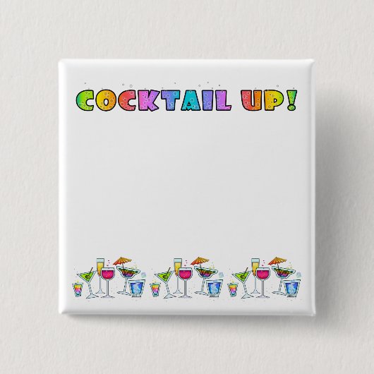 COCKTAIL. KNOOP VIERKANTE BUTTON 5,1 CM (Voorkant)