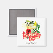 Cocktail Koningin Antieke Kip Hen Bachelorette Fee Magneet (Voorkant / Achterkant)