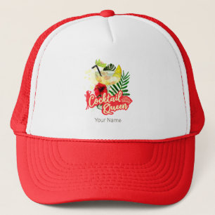 Cocktail Koningin Vintage Kip Meisjesuitje Feest Trucker Pet