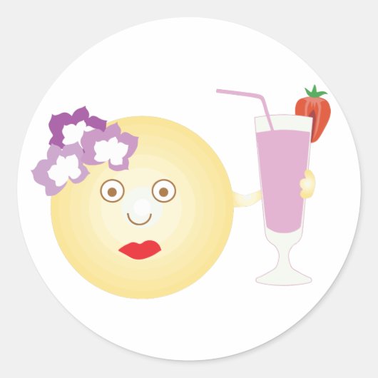 Cocktail Liefdevolle Girly Emoji Stickers (Voorkant)