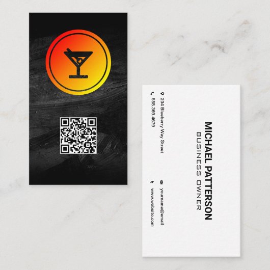 Cocktail Logo | Restaurant | Bar is already in Dut Visitekaartje (Voorkant / Achterkant)