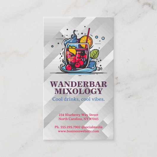 Cocktail Logo | Restaurant en bar Visitekaartje (Voorkant)