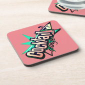 Cocktail lounge martini retro liquor bar bier onderzetter (Linkerzijde)