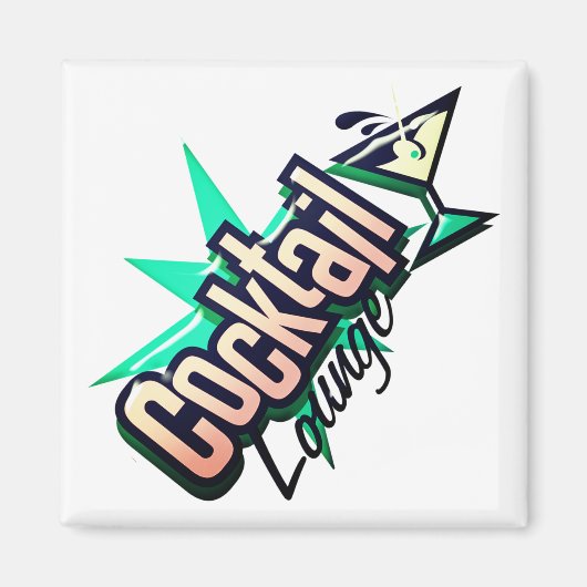 Cocktail lounge martini retro liquor bar magneet (Voorkant)