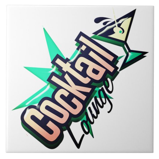 Cocktail lounge martini retro  liquor bar tegeltje (Voorkant)