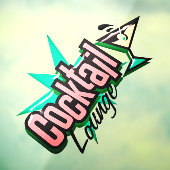 Cocktail lounge martini retro mid-eeuwse bar raamsticker (Vel 3)