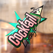 Cocktail lounge martini retro mid-eeuwse bar raamsticker (Vel 2)