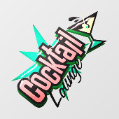 Cocktail lounge martini retro mid-eeuwse bar raamsticker (Vel)