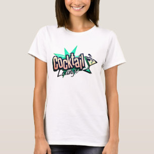Cocktail lounge midden eeuw martini retro bar t-shirt