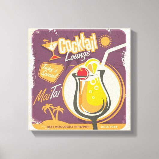 Cocktail Lounge Poster Canvas Afdruk (Voorkant)