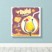Cocktail Lounge Poster Canvas Afdruk (Insitu (Houten vloer))