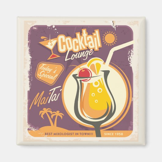 Cocktail Lounge Poster Magneet (Voorkant)