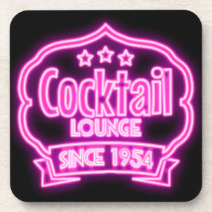 Cocktail lounge retro neon sign bier onderzetter