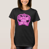 Cocktail lounge retro  neon teken zwart roze t-shirt (Voorkant)
