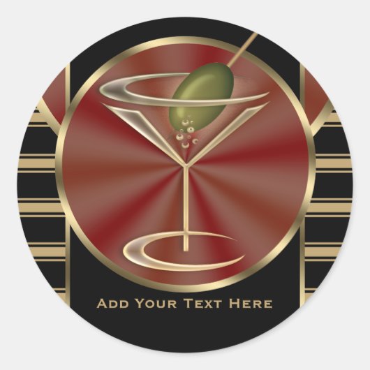Cocktail Lounge Ronde Sticker (Voorkant)