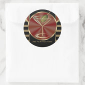Cocktail Lounge Ronde Sticker (Tas)
