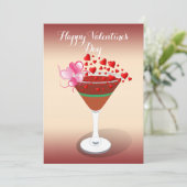 Cocktail Love Quote Valentijn Swearts Cute Feestdagenkaart (Staand voorkant)