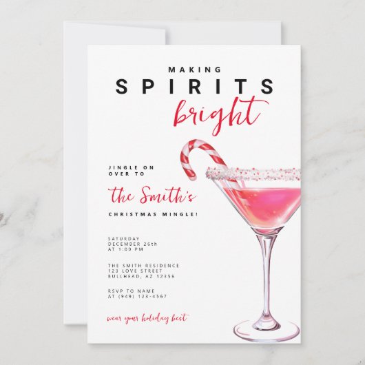 Cocktail Making Spirits Heldere Kerstvakantie Kaart (Voorkant)