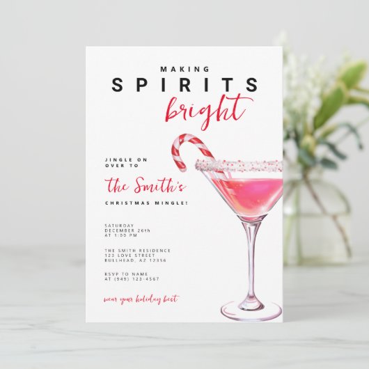 Cocktail Making Spirits Heldere Kerstvakantie Kaart (Staand voorkant)