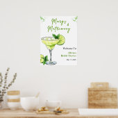 Cocktail Margs and Matrimony Bridal Shower Welcome Poster (Keuken)