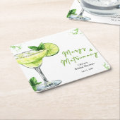 Cocktail Margs en Huwelijk Bruidsfeest Kartonnen Onderzetters (Schuin)
