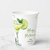 Cocktail Margs en Huwelijk Bruidsfeest Papieren Bekers (Achterkant)
