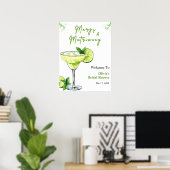 Cocktail Margs en Huwelijk Bruidsfeest Welkom Poster (Thuiskantoor)