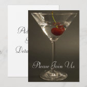 Cocktail Martini Feest Uitnodiging (Voorkant / Achterkant)