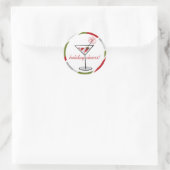 Cocktail Martini Holiday Cheers Kerstfeest Ronde Sticker (Tas)