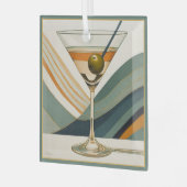 Cocktail Martini Mid Century Design Glas Ornament (Voorkant links)