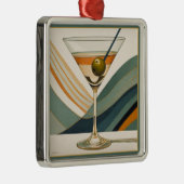 Cocktail Martini Mid Century Design Metalen Ornament (Rechts)
