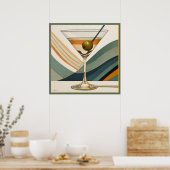 Cocktail Martini Mid Century Design Poster (Keuken)