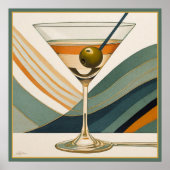 Cocktail Martini Mid Century Design Poster (Voorkant)