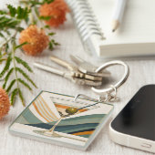 Cocktail Martini Mid Century Design Sleutelhanger (Voorkant Rechts)