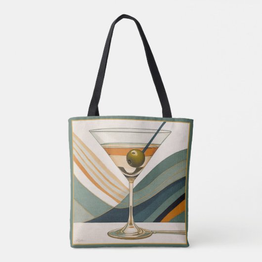 Cocktail Martini Mid Century Design Tote Bag (Achterkant)