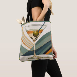 Cocktail Martini Mid Century Design Tote Bag